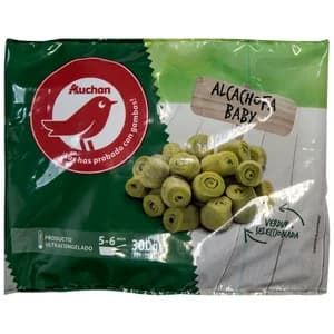 AUCHAN Alcachofas baby seleccionadas y ultracongeladas 300 g. Producto Alcampo