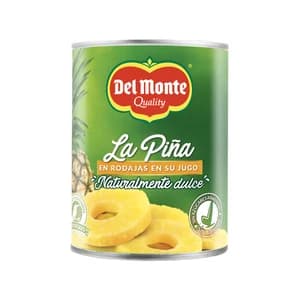 DEL MONTE Piña en su jugo, rodajas 350 g.
