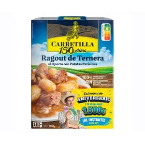 CARRETILLA Ragout de ternera al Oporto con patatas Parisinas 300 g.