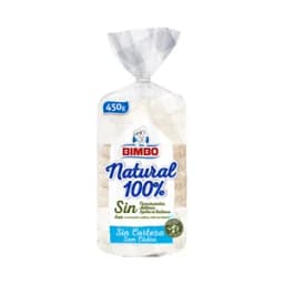 BIMBO Pan de molde blanco sin corteza, 100 % natural 450 g.