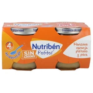 NUTRIBÉN Potitos® de fruta (manzana, plátano, naranja y pera) a partir de 4 meses NUTRIBÉN Introducción 2 x 120 g.