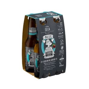 MAELOC Sidra seca, elaborada sin gluten 4 x 20 cl.