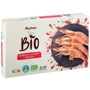 ALCAMPO CULTIVAMOS LO BUENO ECOLÓGICO Langostino blanco 35 / 45 cocido, ecológico y ultracongelado (P.N. 700g)