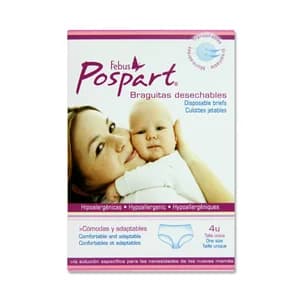 FEBUS Pospart Braguitas desechables , cómodas y adaptables , talla única FEBUS Pospart 4 uds