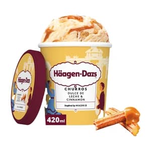 HÄAGEN-DAZS Tarrina de helado de churros con dulce de leche y canela 420 ml.