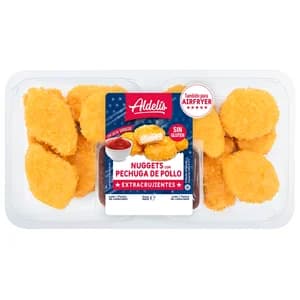 ALDELÍS Nuggets con pechuga de pollo y empanando ultraligero 300 g.