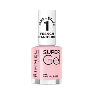 RIMMEL Super gel tono 091 English rose Esmalte de uñas para manicura francesa.