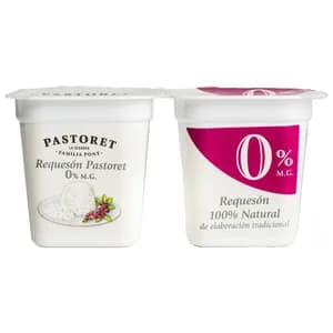 PASTORET Requesón 100% natural, de elaboración tradicional y con 0% materia grasa PASTORET 2 x 125 g.