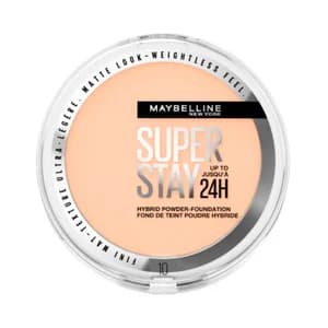 MAYBELLINE Super stay híbrido 24h tono 10 Base de maquillaje en polvo de alta cobertura con acabado mate.