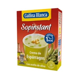 GALLINA BLANCA Sopinstant Crema de espárragos con picatostes 3 uds. 19 g.