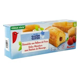 PRODUCTO ALCAMPO Bizcochito con relleno de fresa sin gluten 210 g.