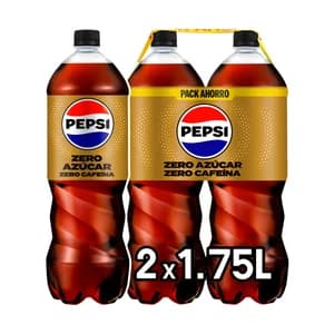 PEPSI Refresco de cola Zero azúcar, Zero cafeína pack 2 uds. x 1,75 l.
