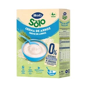 HERO Solo Papilla de crema arroz sin gluten, a partir de 4 meses 220 g.