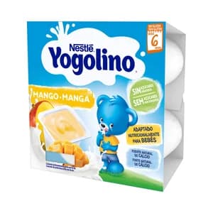 YOGOLINO Postre lácteo de mango, adaptado para bebés partir de 6 meses YOGOLINO de Nestlé 4 x 100 g.