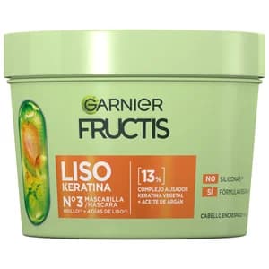 FRUCTIS Liso keratina nº3 de Garnier Mascarilla capilar alisadora para cabellos encrespados 200 ml.