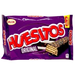 HUESITOS Barritas de barquillo cubierto de chocolate 6 uds. 120 g.