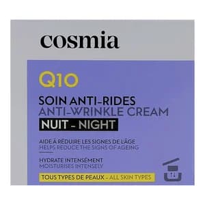 COSMIA Q10 Recarga de crema facial de noche antiarrugas, para todo tipo de pieles 50 ml.