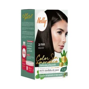 NELLY Color protect Coloración permanente sin amoniaco, tono 2/00 negro intenso.