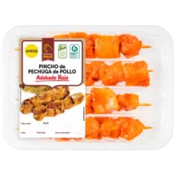 Pincho de pechuga de pollo con adobo rojo UVESA 320 g.