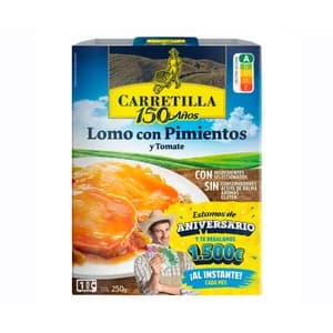 CARRETILLA Lomo con pimientos y tomate 250 g.