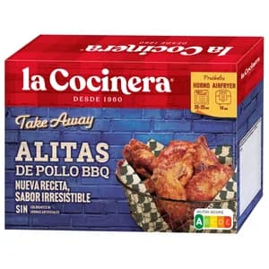 LA COCINERA Take away Alitas de pollo marinadas y glaseadas sabor barbacoa 300 g.