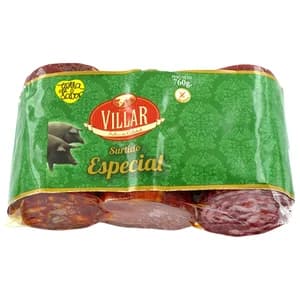 VILLAR Lote de embutidos: lomo embuchado (260 g), chorizo ibérico extra (250 g) y salchichón ibérico (250 g).