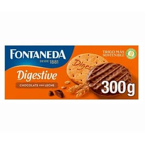 FONTANEDA Digestive Galletas cubiertas de chocolate con leche 300 g.
