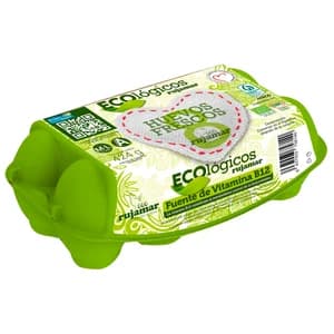 RUJAMAR Huevos de producción ecológica de categoría A y clase M-L 8 uds.