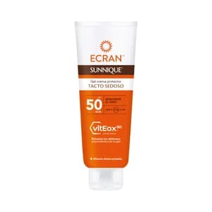 ECRAN Sunnique Protector solar textura gel crema tacto sedoso con FPS 50 (alto) 250 ml.