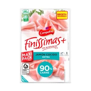 CAMPOFRÍO Finissimas Jamón cocido extra, cortado en lonchas 170 g.