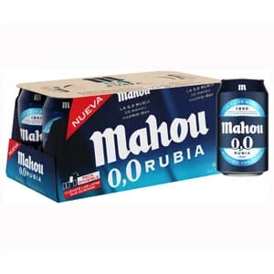 MAHOU Cerveza rubia 0,0 pack 8 latas 33 cl.