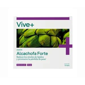 VIVE+ SALUD Y VIDA Complemento alimenticio con edulcorante VIVE PLUS ALCACHOFA FORTE+ 85 gr. (12 viales)