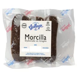 CARNICAS GÁLLEGO Morcillas negra de arroz con piñones, elaboradas sin gluten