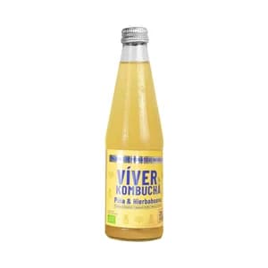 VIVER Kombucha ecológica de piña y hierbabuena 330 ml.