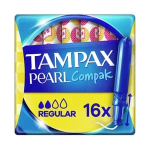 TAMPAX Tampones regular con aplicador TAMPAX Compak pearl 16 uds