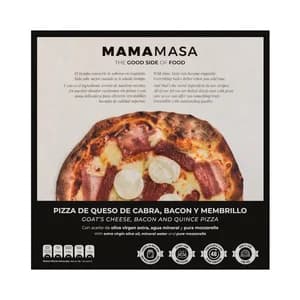 MAMAMASA Pizza congelada de queso de cabra, bacon y membrillo 500 g.