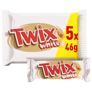 TWIX White Barras de chocolate blanco 5 x 2x23 g) 230 g.