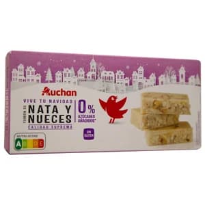 PRODUCTO ALCAMPO Turrón de nata y nueces sin azúcares añadidos 200 g.