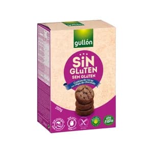 GULLÓN Galleta sin gluten con chips de chocolate, elaborado especialmente para celiacos. 200 g.