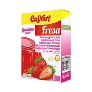 CALNORT Gelatina sabor fresa, sin gluten y con vitamina C 8 uds.