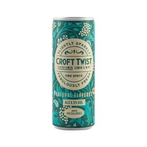 CROFT TWIST Vino frizzante con un toque de flor de saúco, limón y menta, bjo en calorias lata 33 cl.