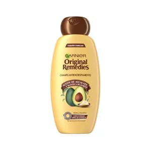 ORIGINAL REMEDIES Champú antiencrespamiento con aceite de aguacate y manteca de karité para cabello rebelde y difícil de controlar ORIGINAL REMEDIES de Garnier 600 ml.