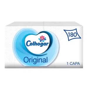 COLHOGAR Servilletas de papel desechables blancas 1 capa COLHOGAR 180 uds.
