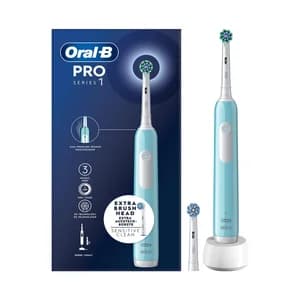 Cepillo de dientes eléctrico ORAL-B Pro 1, tecnología 3D, 3 modos, temporizador, incluye 2 cabezales.