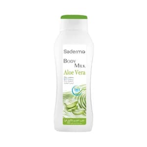 SADERMO Body milk con aloe vera 100% natural, para todo tipo de pieles SADERMO 750 ml.