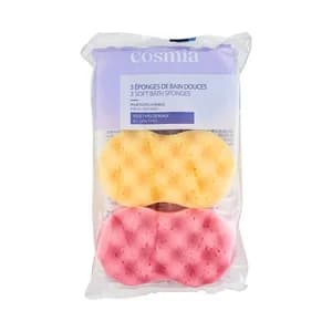 COSMIA Esponjas de baño suave para todo tipo de pieles 3 uds.