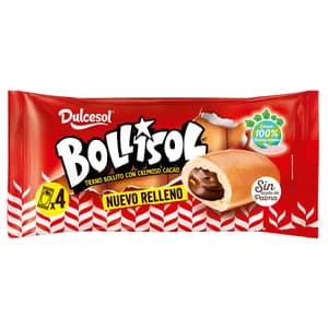 DULCESOL BOLLISOL Bollo relleno de crema de cacao 4 uds. x 240 g.