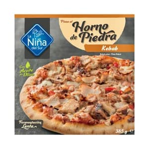 LA NIÑA DEL SUR Pizza congelada de kebab hecha al horno de piedra 385 g.