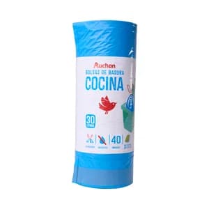 PRODUCTO ALCAMPO Bolsas de basura azul con autorcierre y antigoteo capacidad 30 litros 55 x 60 cm 40 uds.