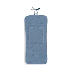 Colchoneta para silla de paseo, reversible de muselina puntos + estrellas, INTERBABY.